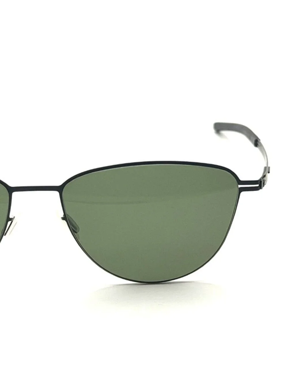 IC! BERLIN PALI-BLACK/GREEN TINTED UNISEX SUNGLASSES 55MM 16 145